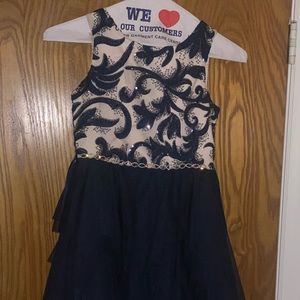 Girls Dress, Blue and tan size 12